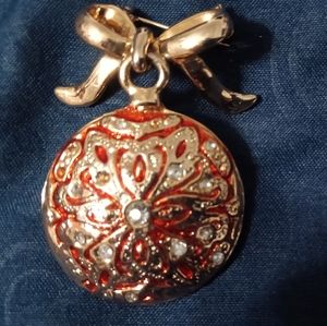 Monet Christmas Ornament Brooch
